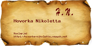 Hovorka Nikoletta névjegykártya