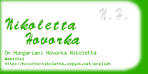 nikoletta hovorka business card